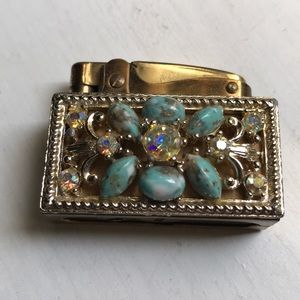 NEW VINTAGE LADIES LIGHTER TURQUOISE/RHINESTONES